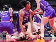 Alyssa Thomas dari Mercury menangguhkan satu pertandingan karena meninju tenggorokan Caitlin Clark saat menang atas Demam
| beritakitanih Alyssa Thomas dari Mercury menangguhkan satu pertandingan karena meninju tenggorokan Caitlin Clark saat menang atas Demam
| beritakitanih